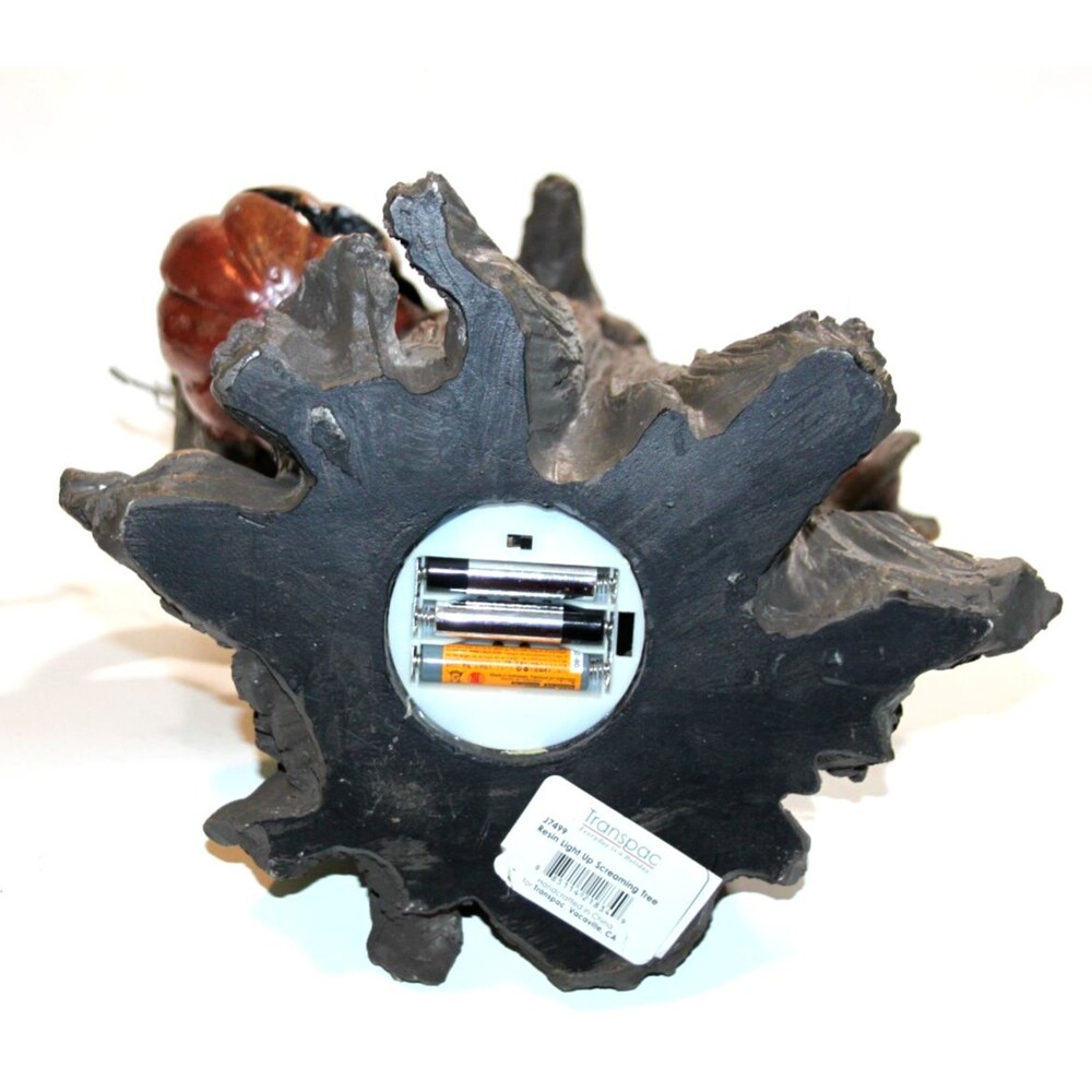 Transpac Resin Light Up Spooky Screaming Tree Bats Halloween Battery 18" Rare - Picture 5 of 8